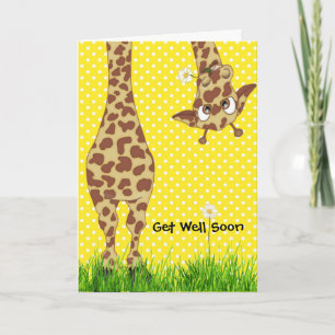 Polka Dot Get Well Soon Giraffe Card