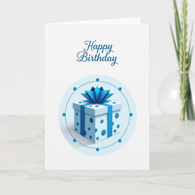 Polka Dot Gift Birthday Card (Front)