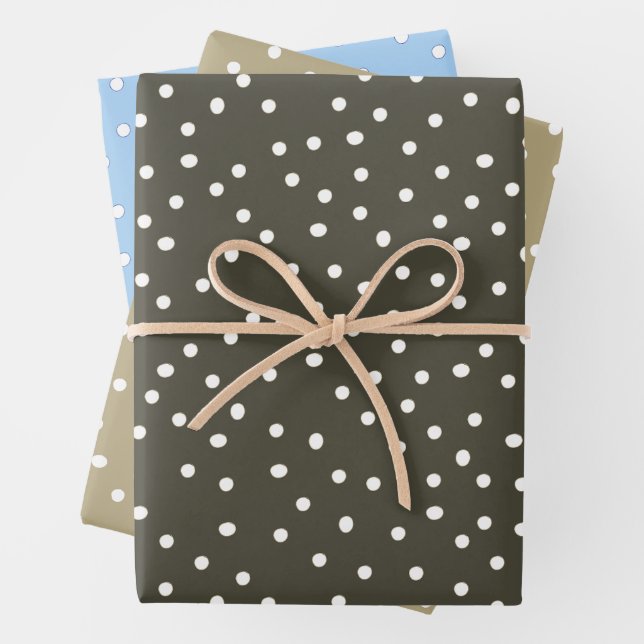 Polka Dot Gift Wrap Earthy Tones Holiday  (In situ)