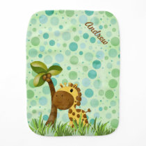Polka Dot Giraffe Baby Burp Cloth Polka Dot Giraffe Baby Burp Cloth