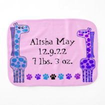 Polka Dot Giraffe Custom Name Baby Cloth Polka Dot Giraffe Custom Name Baby Cloth
