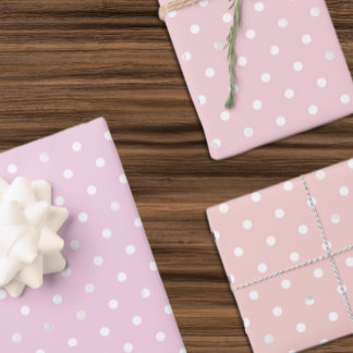 Polka Dot Girl Baby Shower Wrapping Paper Sheets