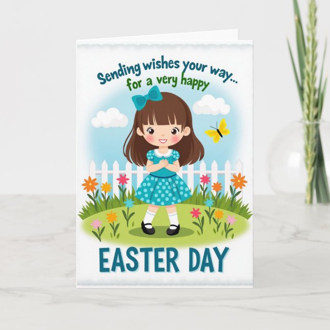 Polka Dot Girl Celebration Card (Front)