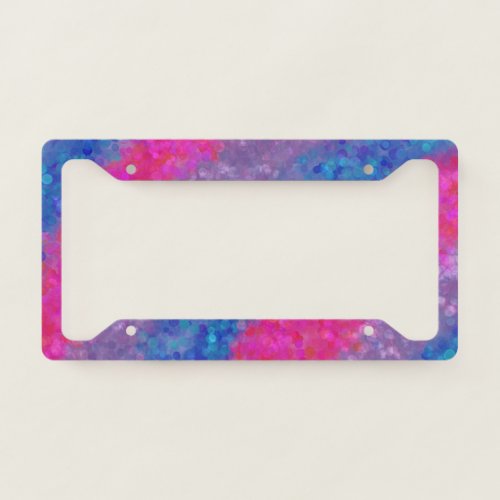 Polka Dot Glitter Pink Blue Purple Bi Pride License Plate Frame