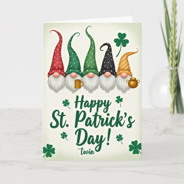 Polka Dot Gnome Holiday Card (Front)