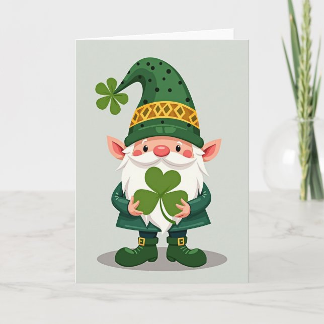 Polka Dot Gnome Luck Card (Front)