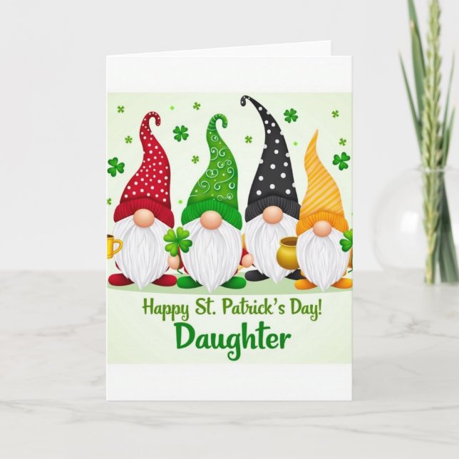 Polka Dot Gnome St Patricks Card (Front)