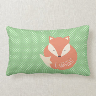 Polka Dot Goodnight Sleeping Fox and Dots Lumbar Pillow