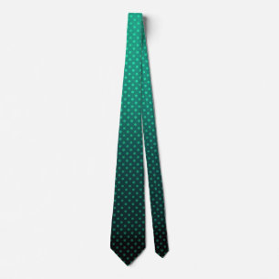 Polka dot gradient green black colors dark print  neck tie