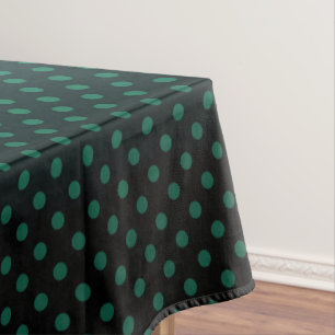 Polka dot gradient green black colors dark print tablecloth