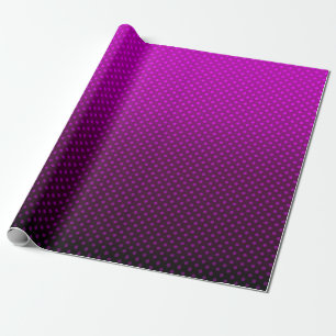 Polka dot gradient purple black colors dark print wrapping paper