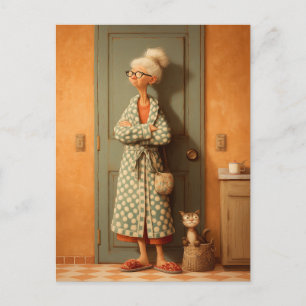 Polka Dot Granny Charm Postcard