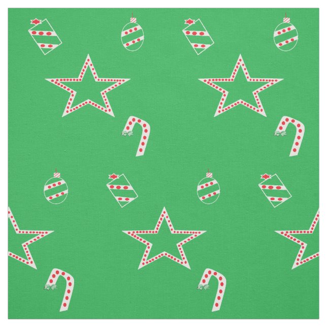 Polka Dot Green Christmas Fabrics Fabric (Swatch)
