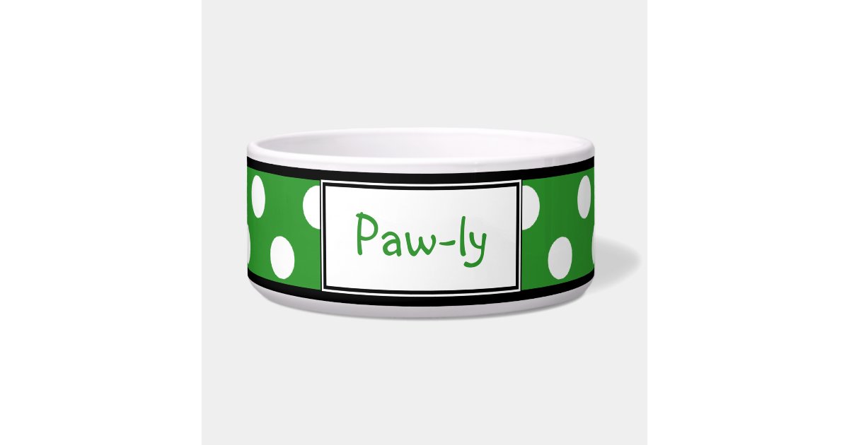 Polka Dot Green Personalized Dog Bowl Zazzle Polka Dot Green Personalized Dog Bowl Zazzle