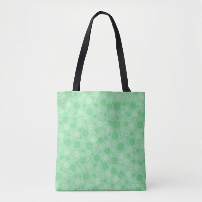 Polka dot green tones retro sixties tote bag (Front)