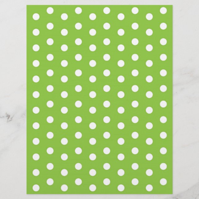 Polka Dot Green White Baby Scrapbook Paper (Front)
