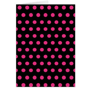 Polka Dot Greeting Card (Black & Neon Pink)