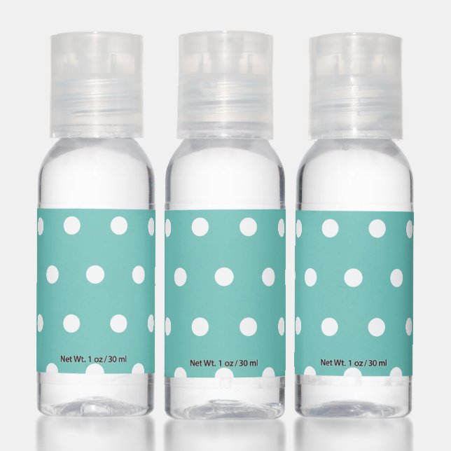 Polka Dot Hand Sanitizer (Aqua & White) (Set)