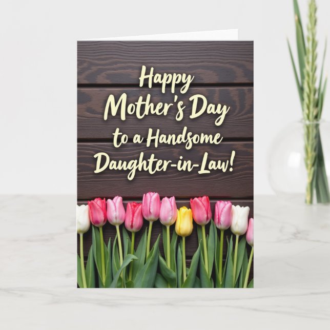 Polka Dot Handsome Daughter In Law Card (Front)