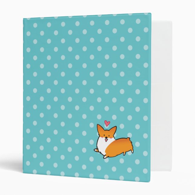 Polka Dot Happy Corgi Binder (Front/Inside)