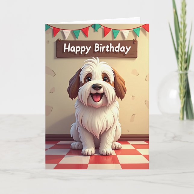 Polka Dot Happy Dog Card (Front)