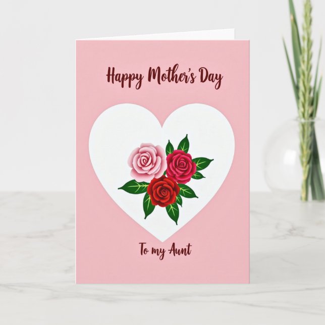 Polka Dot Happy Mothers Day Aunt Card (Front)