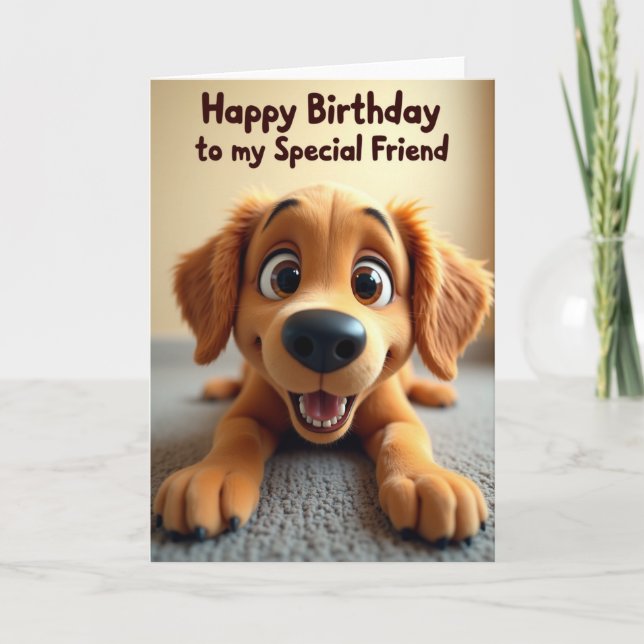 Polka Dot Happy Pup Card (Front)