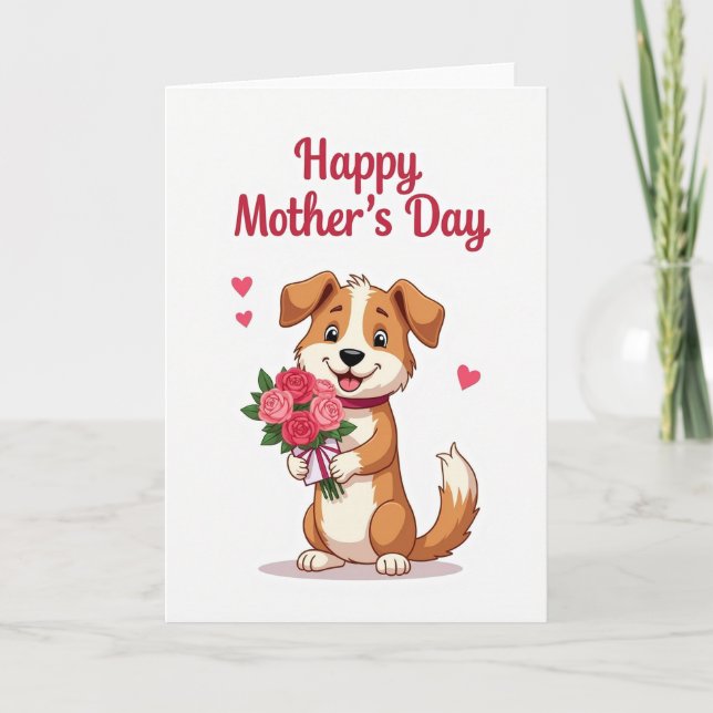 Polka Dot Happy Puppy Card (Front)