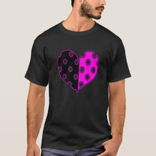 Polka Dot Heart In Black And Pink T-Shirt