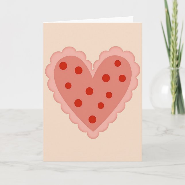 Polka Dot Heart Love Card (Front)