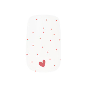 Polka Dot & Heart Valentine’s Day Nail Art