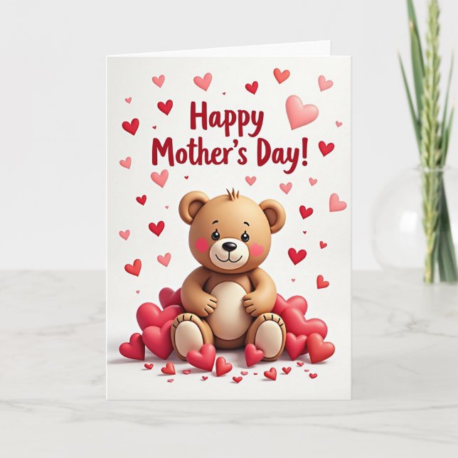 Polka Dot Hearts Love Card (Front)