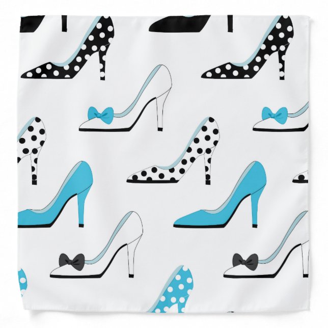 Polka dot high heel shoes bandana (Front)