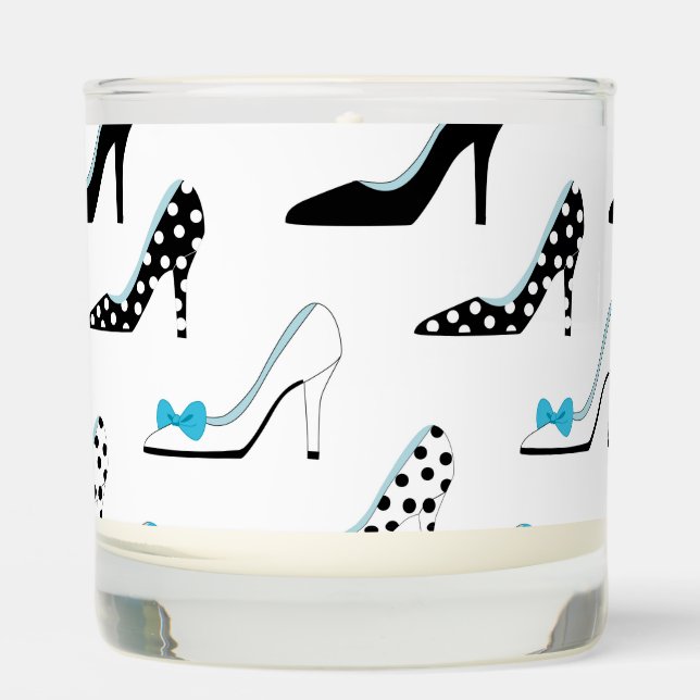 Polka dot high heel shoes scented candle (Front)