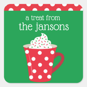 Polka Dot Hot Chocolate Gift Stickers