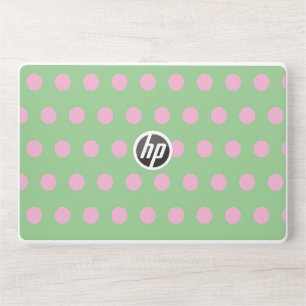 Polka Dot HP Laptop Skin (Sage Green & Pastel Pink