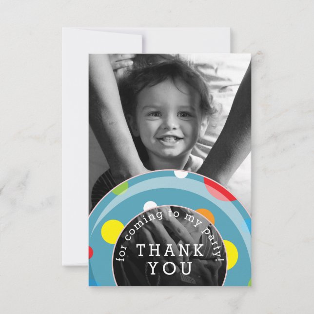 Polka Dot Inner Tube Summer Kids Thank You Card