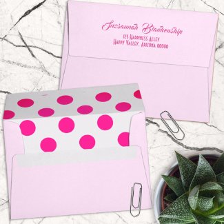 Polka Dot Inside Pastel Pink Outside Custom