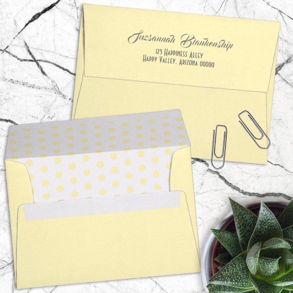 Polka Dot Inside Pastel Yellow Outside Template