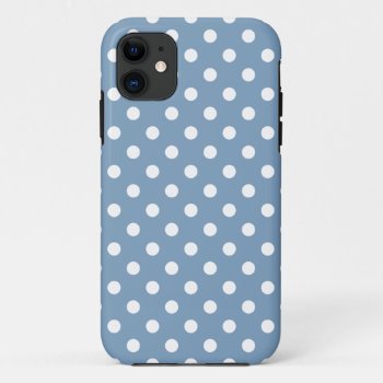 Polka Dot Iphone 5/5s Case In Dusk Blue by ipad_n_iphone_cases at Zazzle
