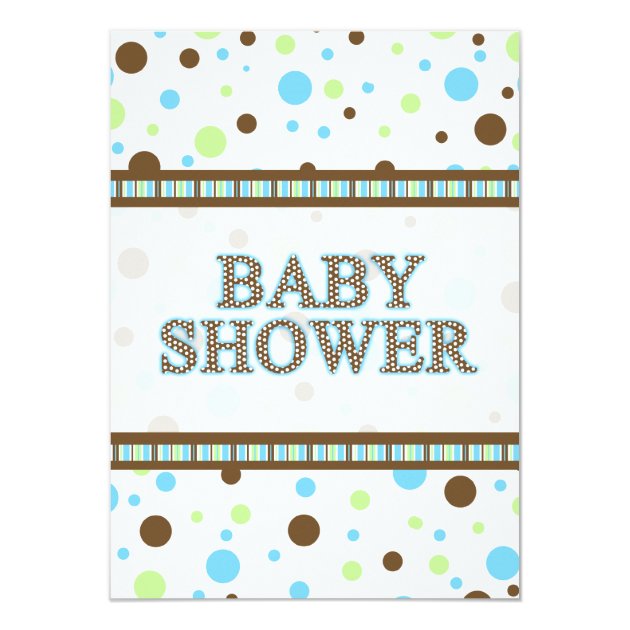 Polka Dot Its A Boy Baby Shower Invitation
