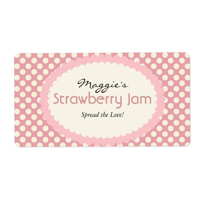 Polka Dot Jam Jar Labels, Custom