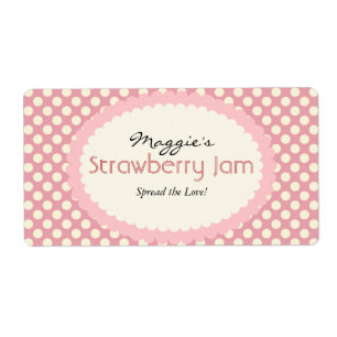 Polka Dot Jam Jar Labels, Custom Label