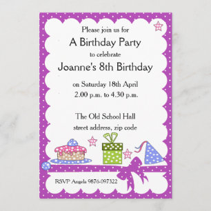 Polka Dot Kid Birthday Invitation