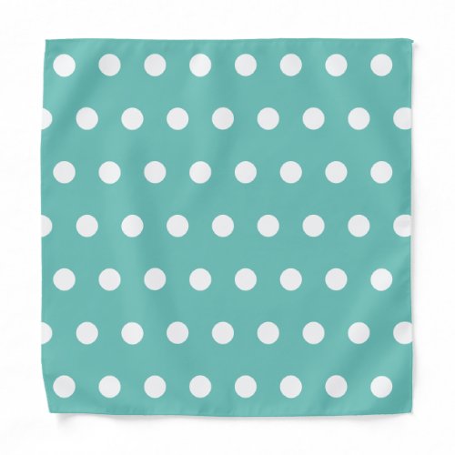 Polka Dot Kids Bandana Aqua  White