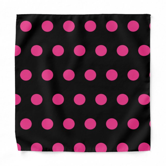 Polka Dot Kids Bandana (Black & Neon Pink) (Front)
