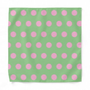 Polka Dot Kids Bandana (Sage Green & Pastel Pink)