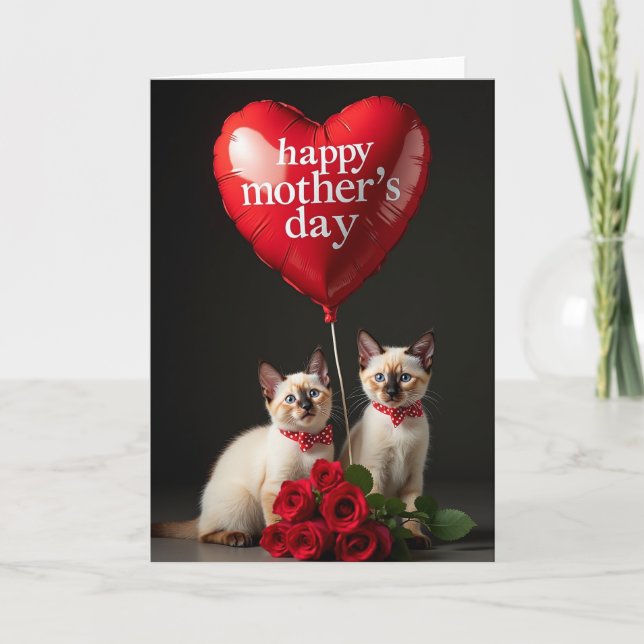 Polka Dot Kitten Love Card (Front)