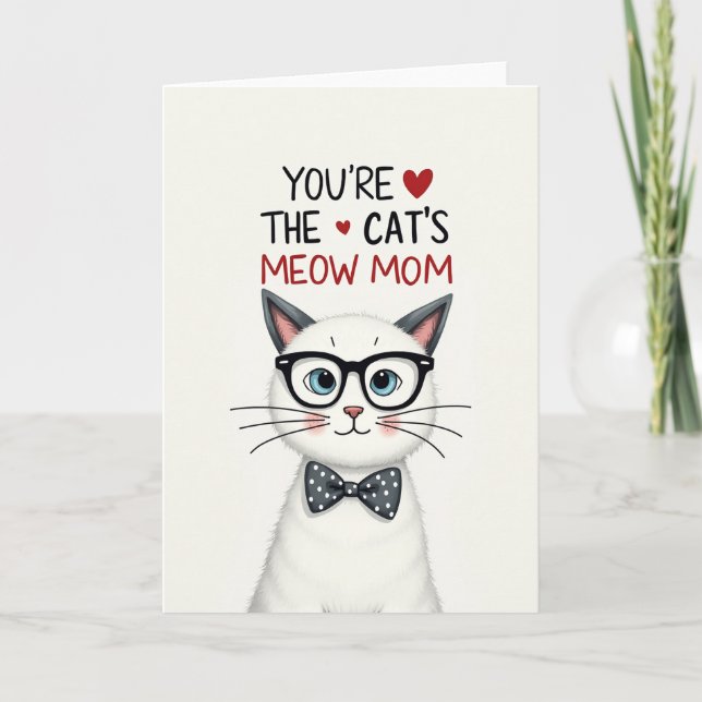 Polka Dot Kitty Friend Card (Front)