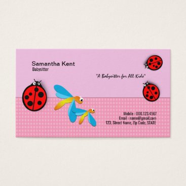 Polka Dot Ladybug Dragonfly Delight Business Card Polka Dot Ladybug Dragonfly Delight Business Card